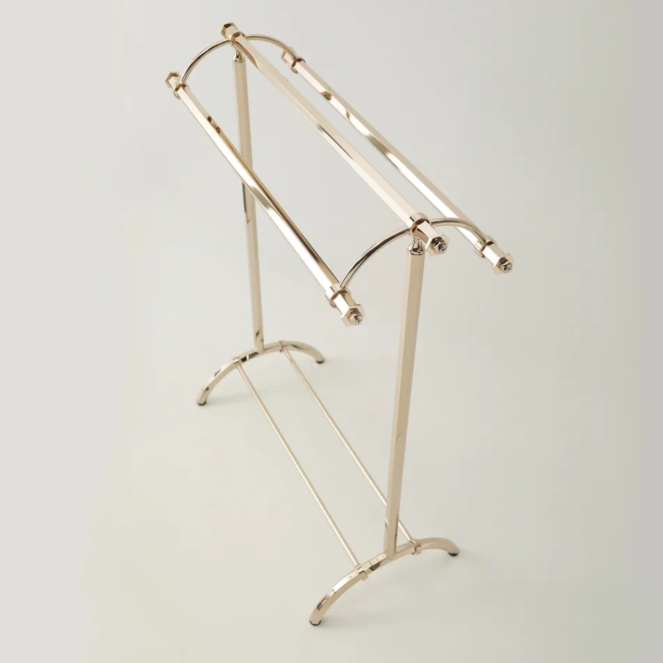 Vintage Brass Bathroom Towel Hanger Stand Made in Italy - Aristide Viadurini