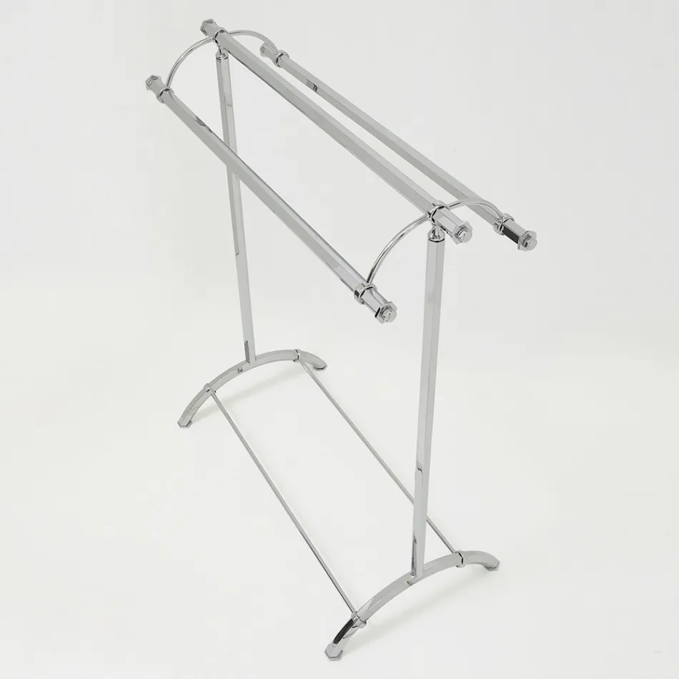 Vintage Brass Bathroom Towel Hanger Stand Made in Italy - Aristide Viadurini