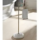 Vintage 3-Arm Towel Holder Stand in Brass and Ceramic - Lyon Viadurini