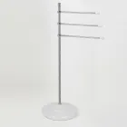 Vintage 3-Arm Towel Holder Stand in Brass and Ceramic - Lyon Viadurini