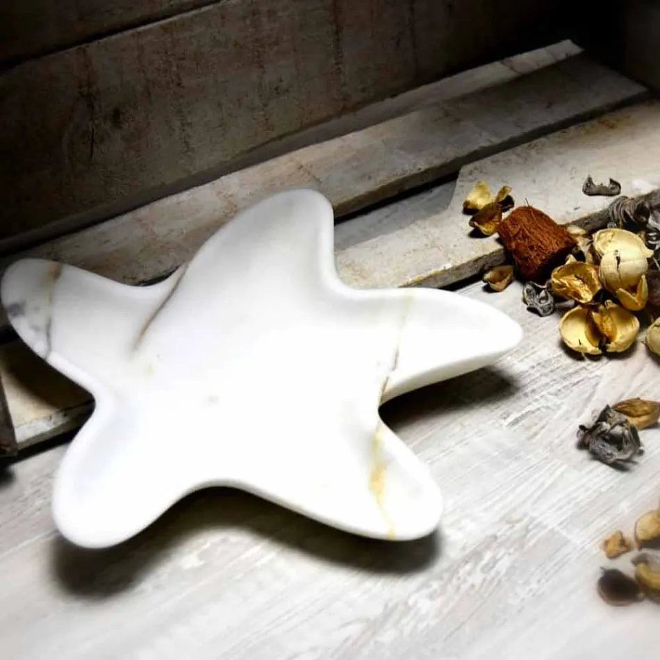 Modern Marble Saucer in the Shape of a Starfish Made in Italy - Ticcio Viadurini