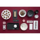 Round Cheese Plate in White or Black Marble Made in Italy - Kirby Viadurini