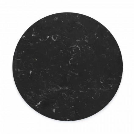 Round Cheese Plate in White or Black Marble Made in Italy - Kirby Viadurini
