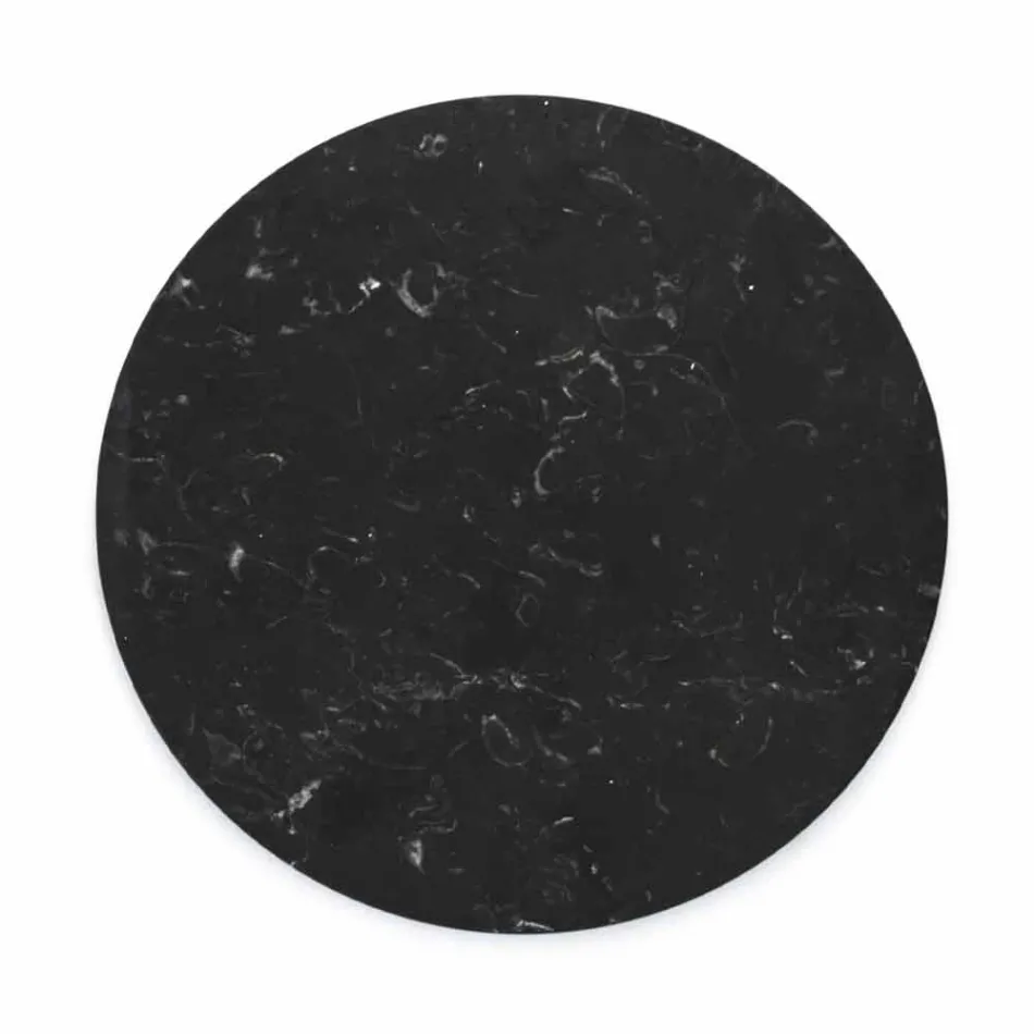 Round Cheese Plate in White or Black Marble Made in Italy - Kirby Viadurini