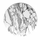 Round Serving Plate in White Carrara Marble Made in Italy - Kamil Viadurini