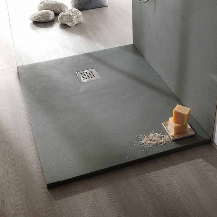 Shower Tray 100x70 Modern Design in White or Gray - Cupio Concrete Effect Viadurini