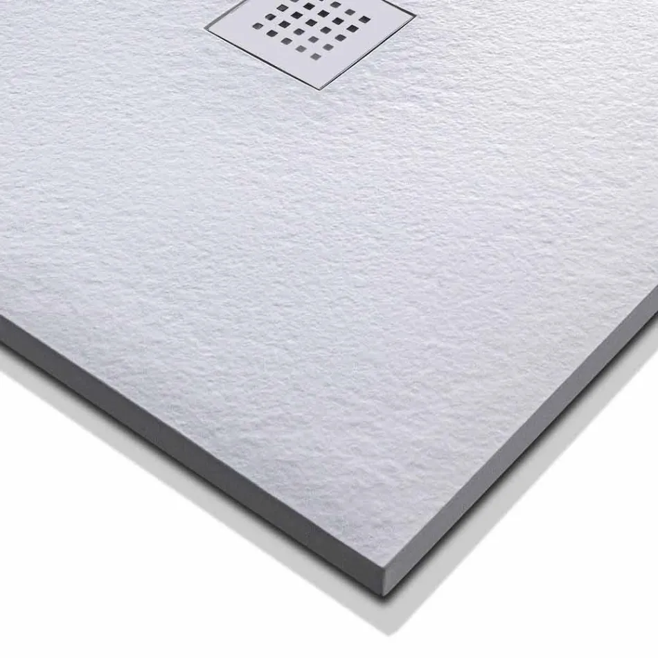 Shower Tray 100x80 in Resin Stone Effect Finish Modern Design - Domio Viadurini