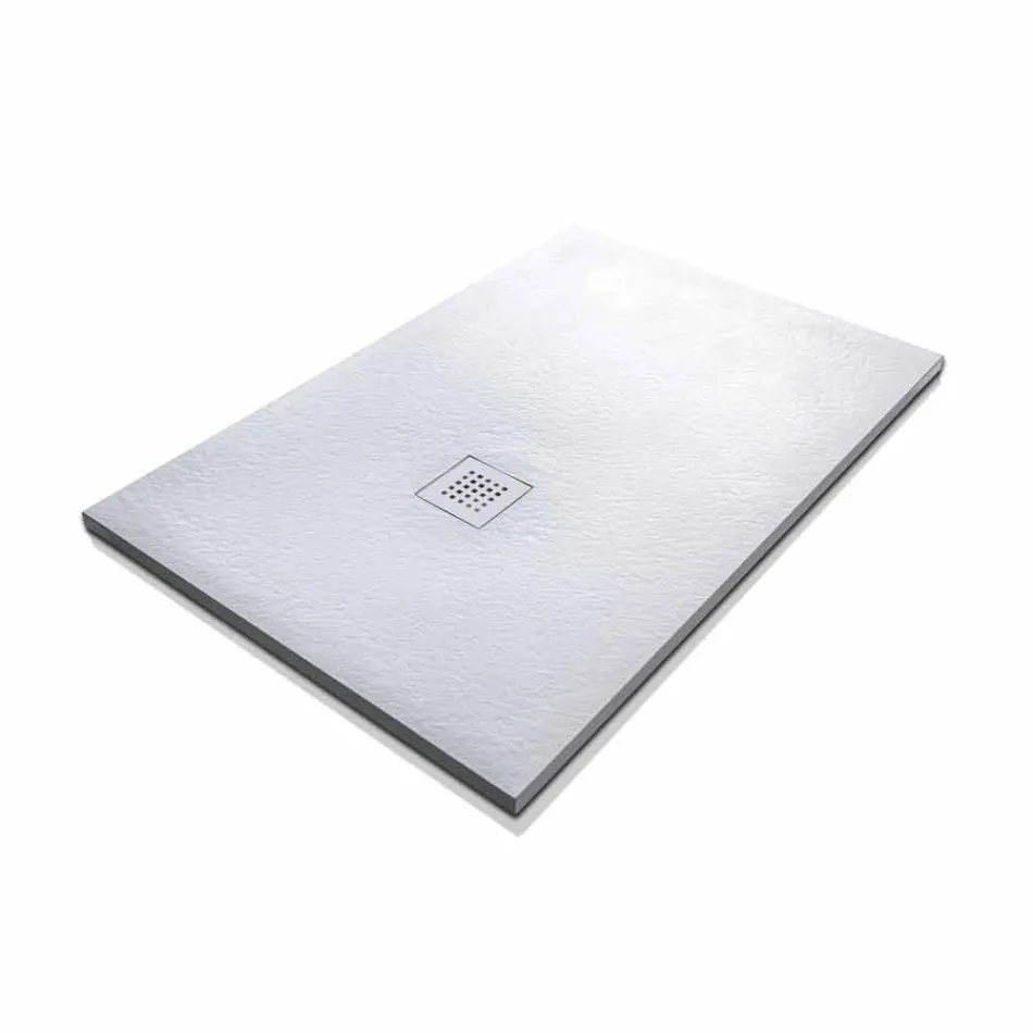 Shower Tray 120x70 Modern Design in Resin Stone Effect Finish - Domio Viadurini