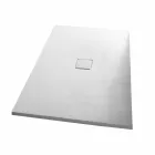 Resin Shower Tray 120x80 in Modern White Velvet Effect Finish - Estimo Viadurini