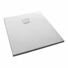 Modern 120x90 Shower Tray in Resin White Velvet Effect Finish - Estimo Viadurini