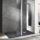 Shower Tray 140x70 in Stone Effect Resin with Steel Grid - Domio Viadurini