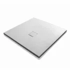 Square Design Shower Tray 90x90 in White Resin Velvet Effect - Estimo Viadurini