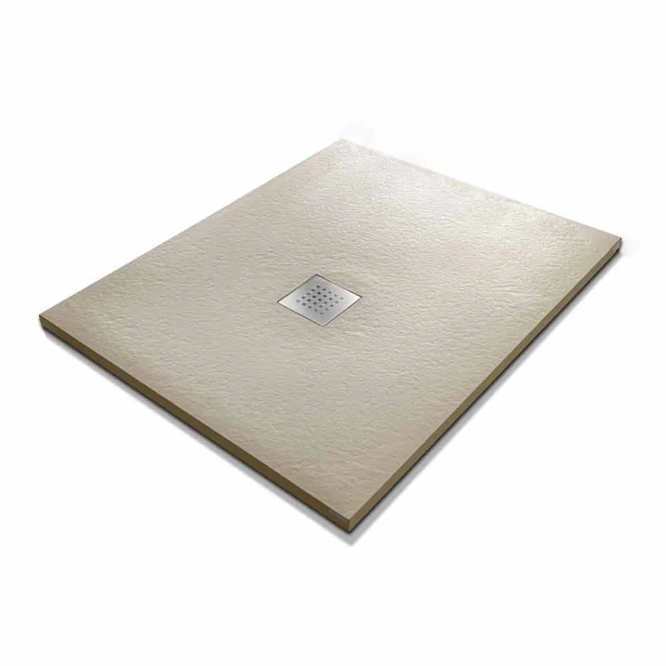 Modern Design Shower Tray in Resin Stone Effect 100x70 - Domio Viadurini