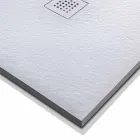 Modern Shower Tray 120x80 in Resin Effect Stone and Steel - Domio Viadurini