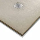 Modern Square Shower Tray 90x90 in Stone Effect Resin - Domio Viadurini