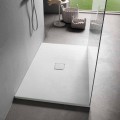 Rectangular Shower Tray 140x90 cm in White Resin Velvet Effect - Estimo