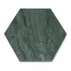 Hexagonal Serving Plate in Black or Green Marble with Cork 4 Pieces - Ludivine Viadurini
