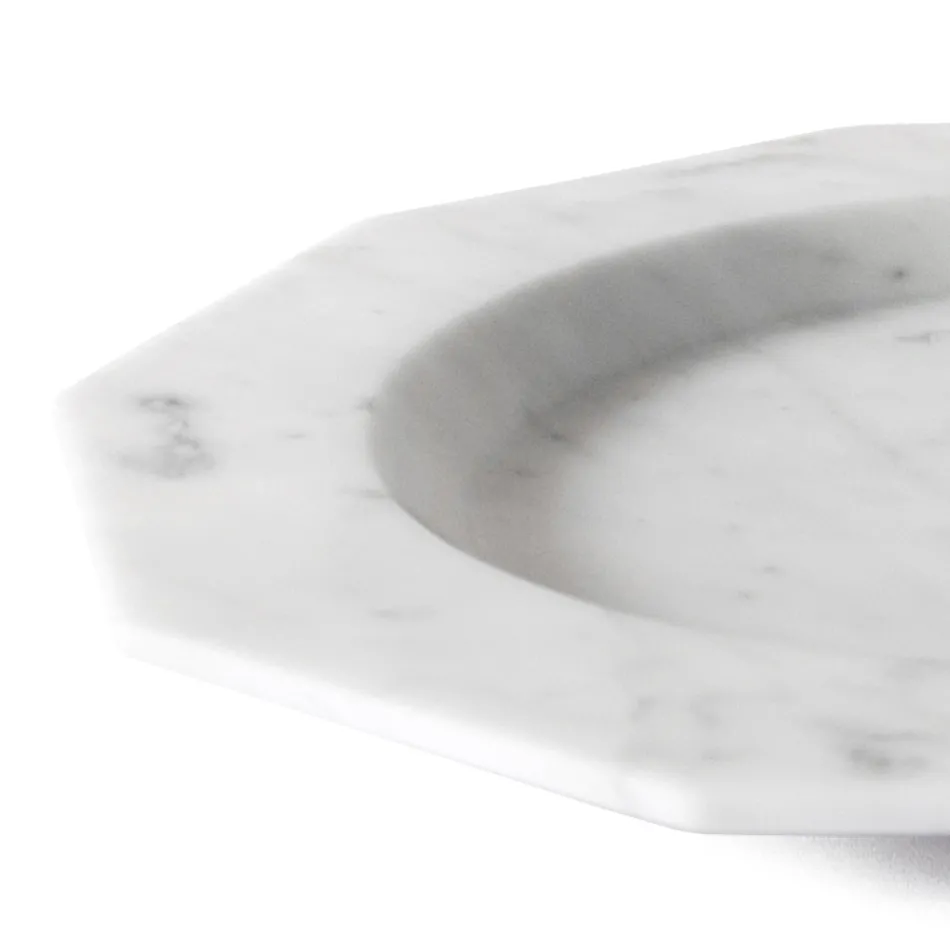Flat Plate in Satin Marble Various Finishes Italian Luxury Design - Rhodium Viadurini