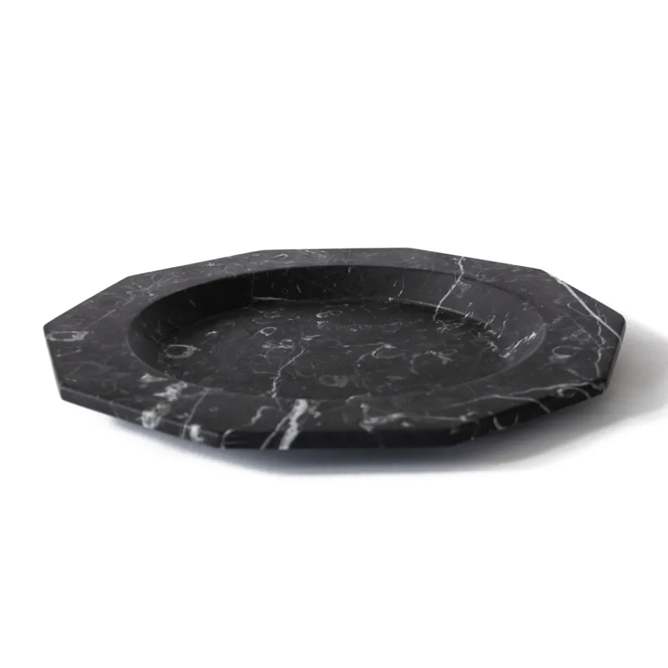 Flat Plate in Satin Marble Various Finishes Italian Luxury Design - Rhodium Viadurini
