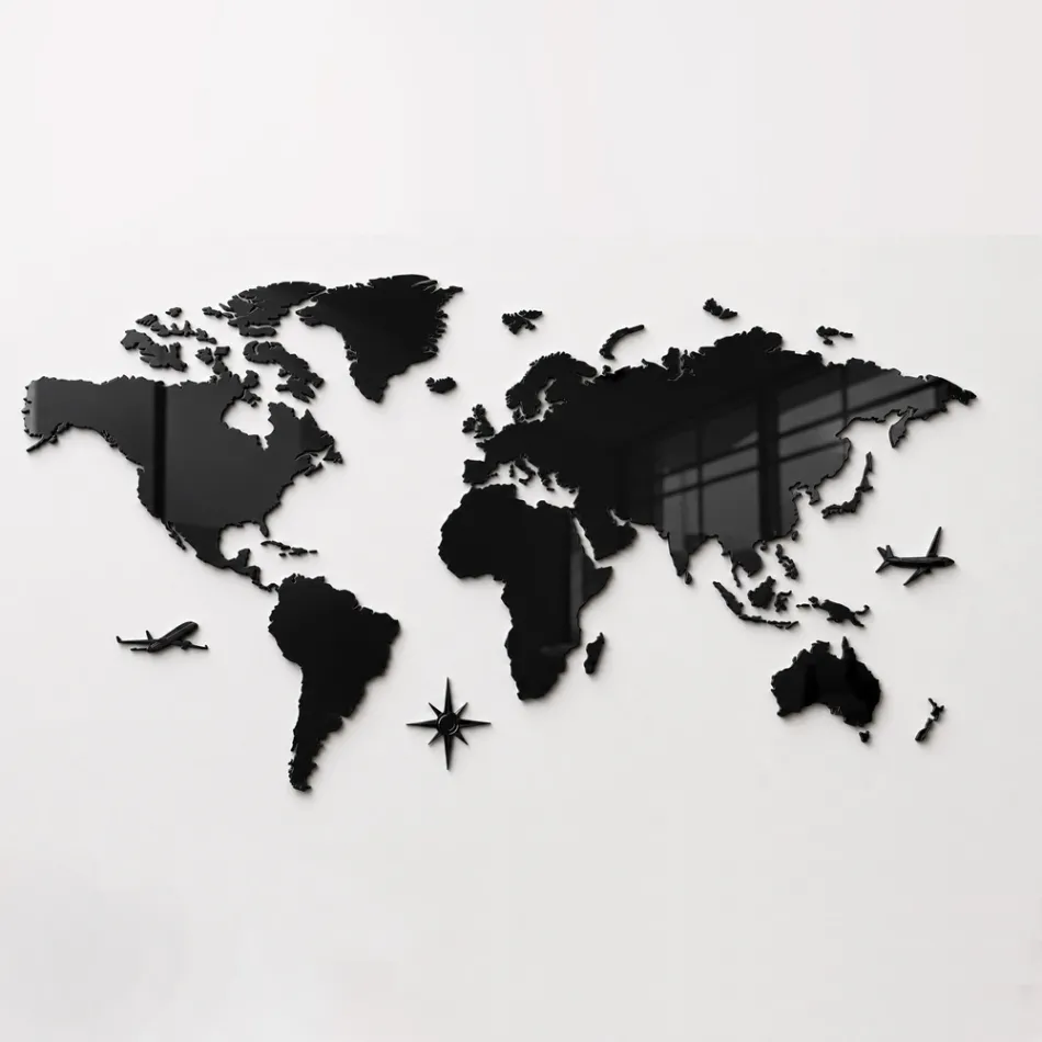 Artemia - 3-Color Plexiglass Wall Map Made in Italy Viadurini