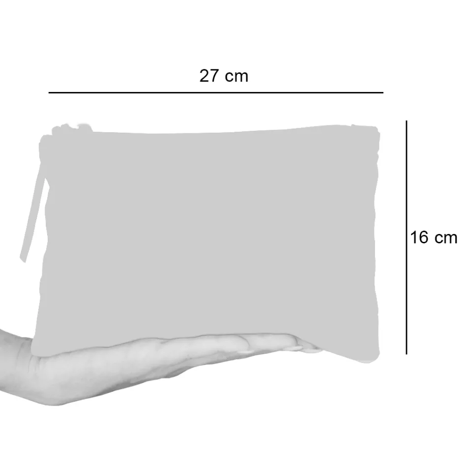 Artistic Hand Printed Clutch Bag, Unique Piece in Cotton, 2 Pieces - Viadurini by Marchi Viadurini