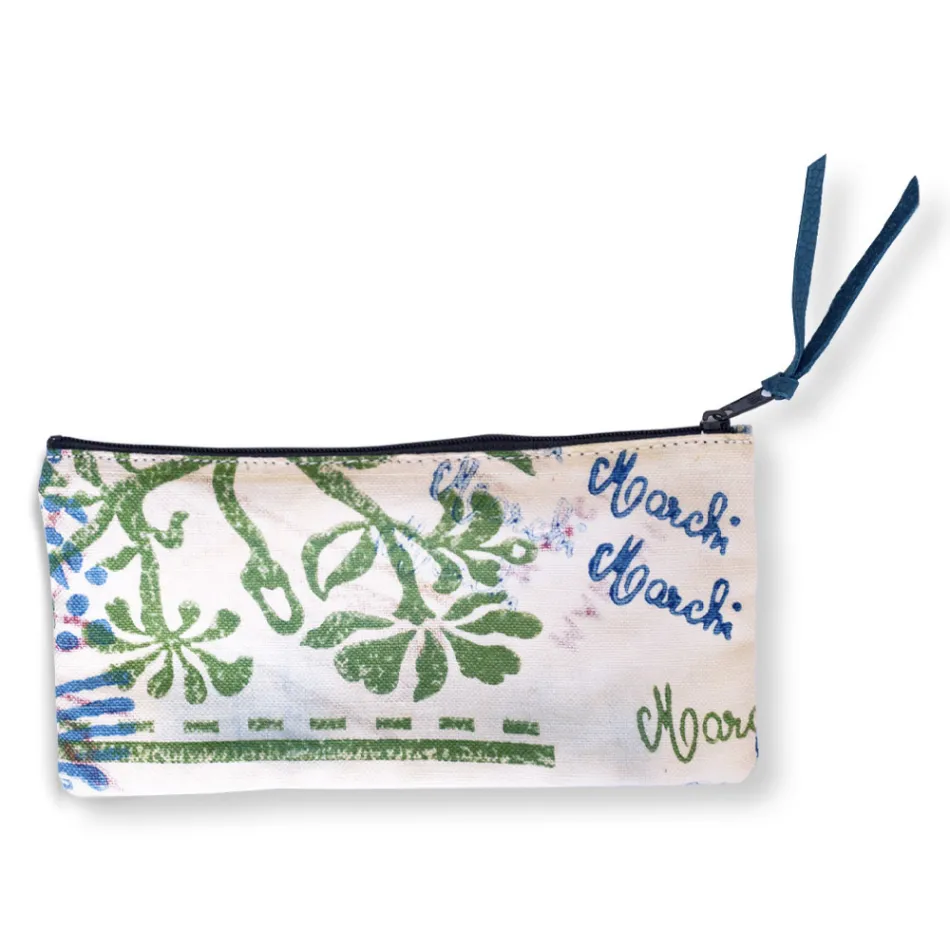 Artistic Hand Printed Clutch Bag, Unique Piece in Cotton, 2 Pieces - Viadurini by Marchi Viadurini