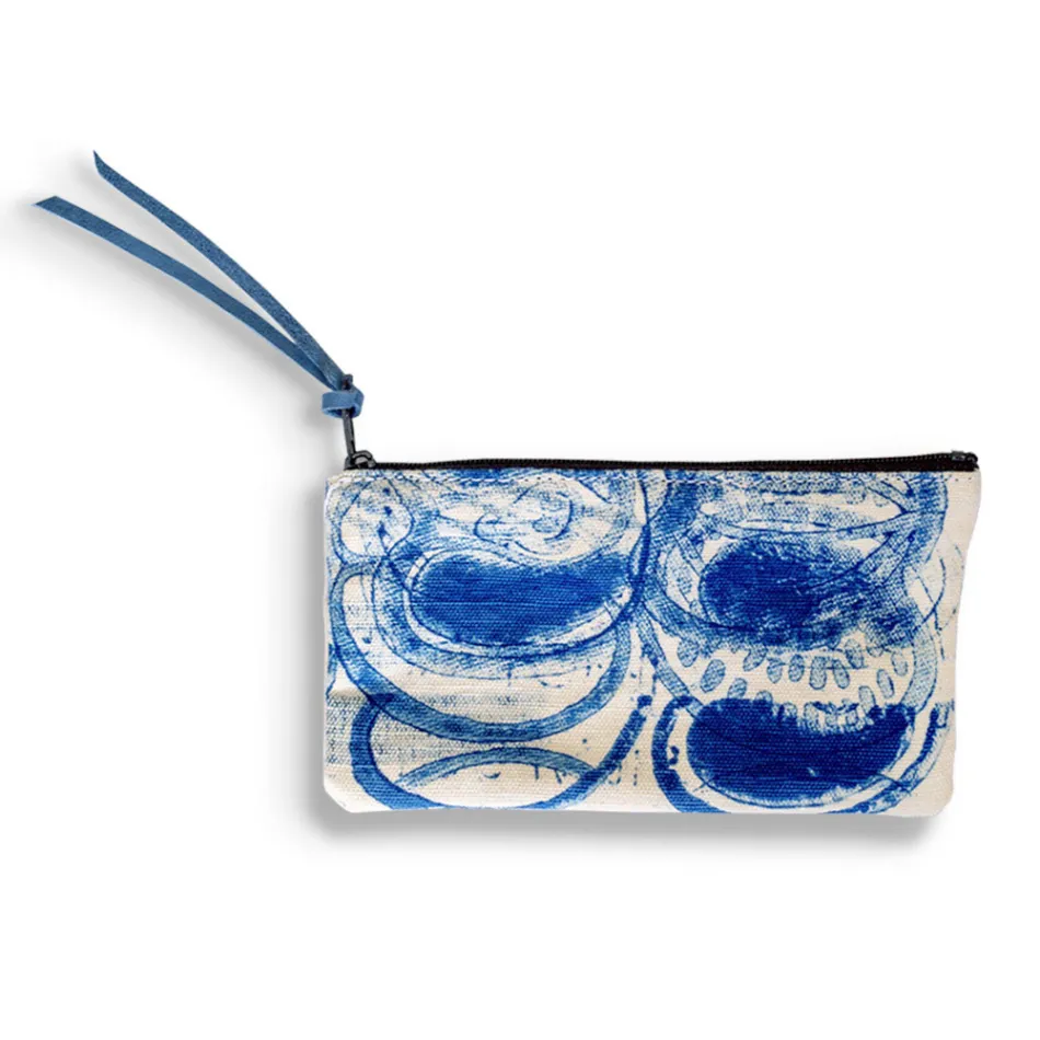 Artistic Hand Printed Clutch Bag, Unique Piece in Cotton, 2 Pieces - Viadurini by Marchi Viadurini