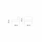 Central Modular Armchair for Outdoor in Metal and Fabric Made in Italy - Cola Viadurini