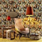 Design bergére armchair in fabric Grilli Wilde 100 % made in Italy Viadurini