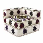 Chaise Longue Armchair of Ethnic Design in Patchwork Cotton, for Living Room - Fiber Viadurini