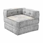 Chaise Longue Armchair of Ethnic Design in Patchwork Cotton, for Living Room - Fiber Viadurini