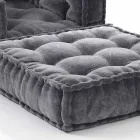 Ethnic Design Chaise Longue armchair in Gray or Blue Velvet - Fiber Viadurini