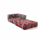 Chaise Longue armchair in Patchwork Cotton for Ethnic Design Lounge - Fiber Viadurini