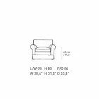 Classic Living Room Armchair Upholstered in Made in Italy Fabric - Andromeda Viadurini