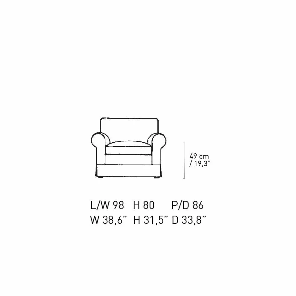 Classic Living Room Armchair Upholstered in Made in Italy Fabric - Andromeda Viadurini