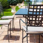 Outdoor Stackable Metal Armchair Made in Italy, 4 Pieces - Pira Viadurini