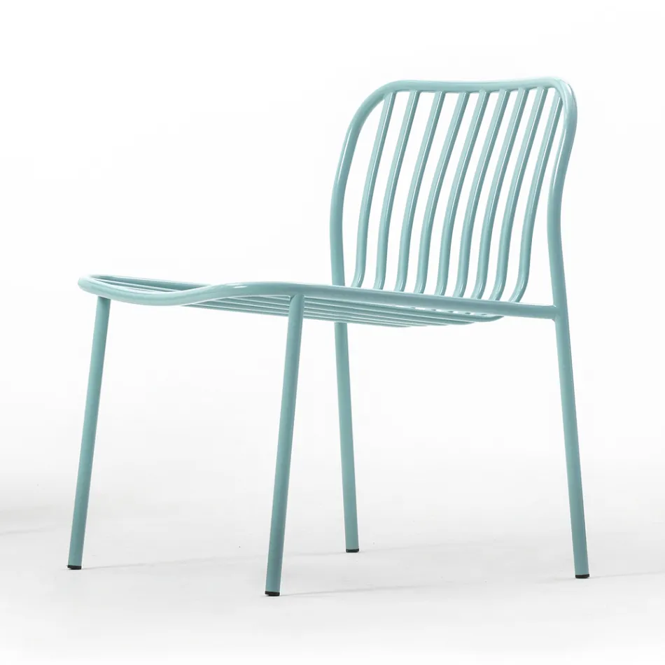 Stackable Metal Garden Armchair Made in Italy 2 Pieces - Simply Viadurini