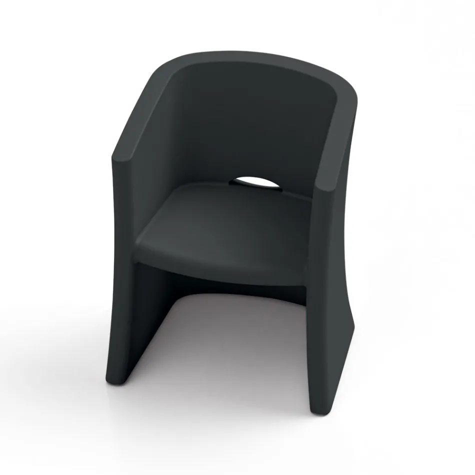 Garden Armchair in Polyethylene with Armrests Made in Italy - Perez Viadurini