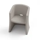 Garden Armchair in Polyethylene with Armrests Made in Italy - Perez Viadurini