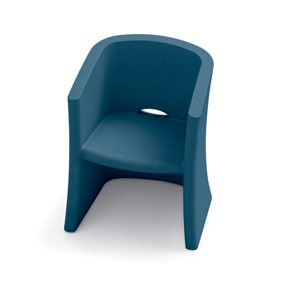 Garden Armchair in Polyethylene with Armrests Made in Italy - Perez Viadurini