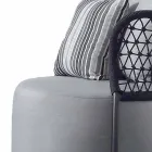 Garden Armchair Upholstered in Water-repellent Rubber with Mesh Backrest - Orosei Viadurini