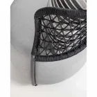 Garden Armchair Upholstered in Water-repellent Rubber with Mesh Backrest - Orosei Viadurini