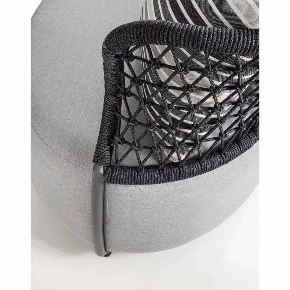 Garden Armchair Upholstered in Water-repellent Rubber with Mesh Backrest - Orosei Viadurini
