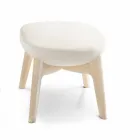 Living Room Armchair with Footrest in Leather and Wood Made in Italy - Butterfly Viadurini