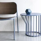 Living Room Armchair in Wood and Metal Made in Italy 2 Pieces - Saffia Viadurini