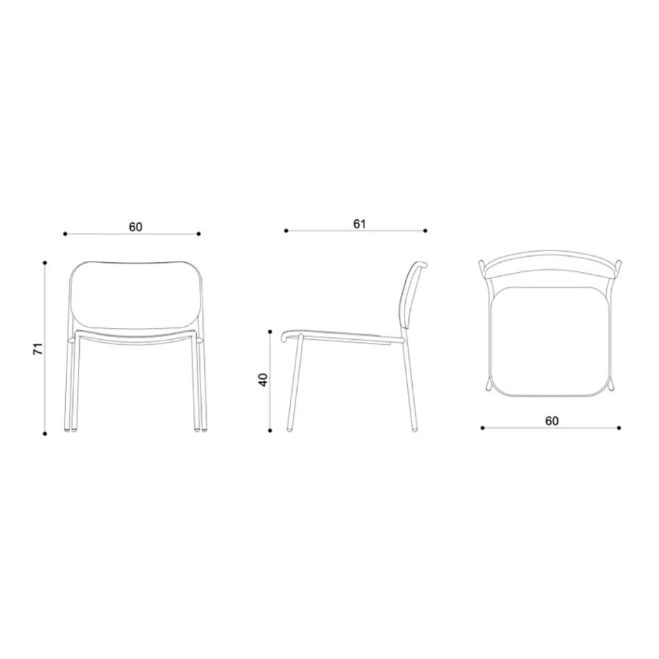 Living Room Armchair in Wood and Metal Made in Italy 2 Pieces - Saffia Viadurini