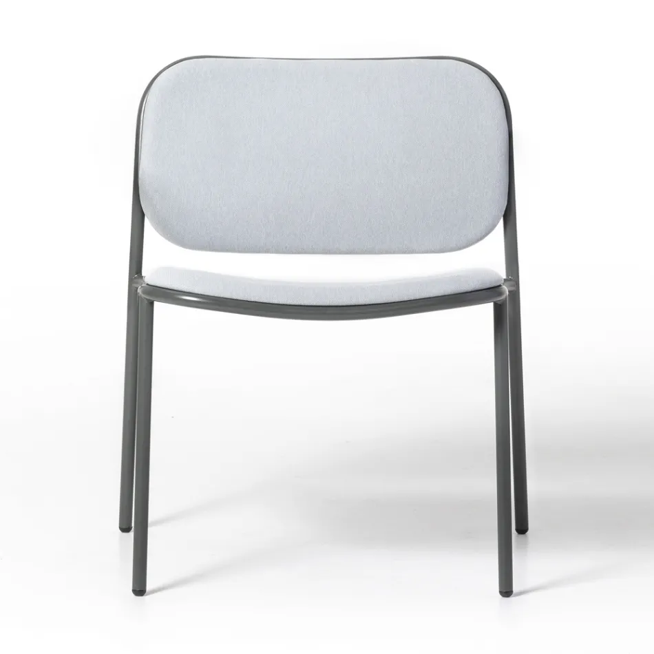 Living Room Armchair in Fabric and Metal Made in Italy 2 Pieces - Sangria Viadurini