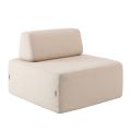 Square Living Room Armchair Upholstered in Fabric Made in Italy - Lilium