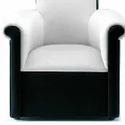 Living Room Armchair Upholstered in Black and White Velvet Made in Italy - Gedda Viadurini