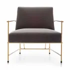 Fabric Living Room Armchair with Metal Structure Made in Italy - Manila Viadurini